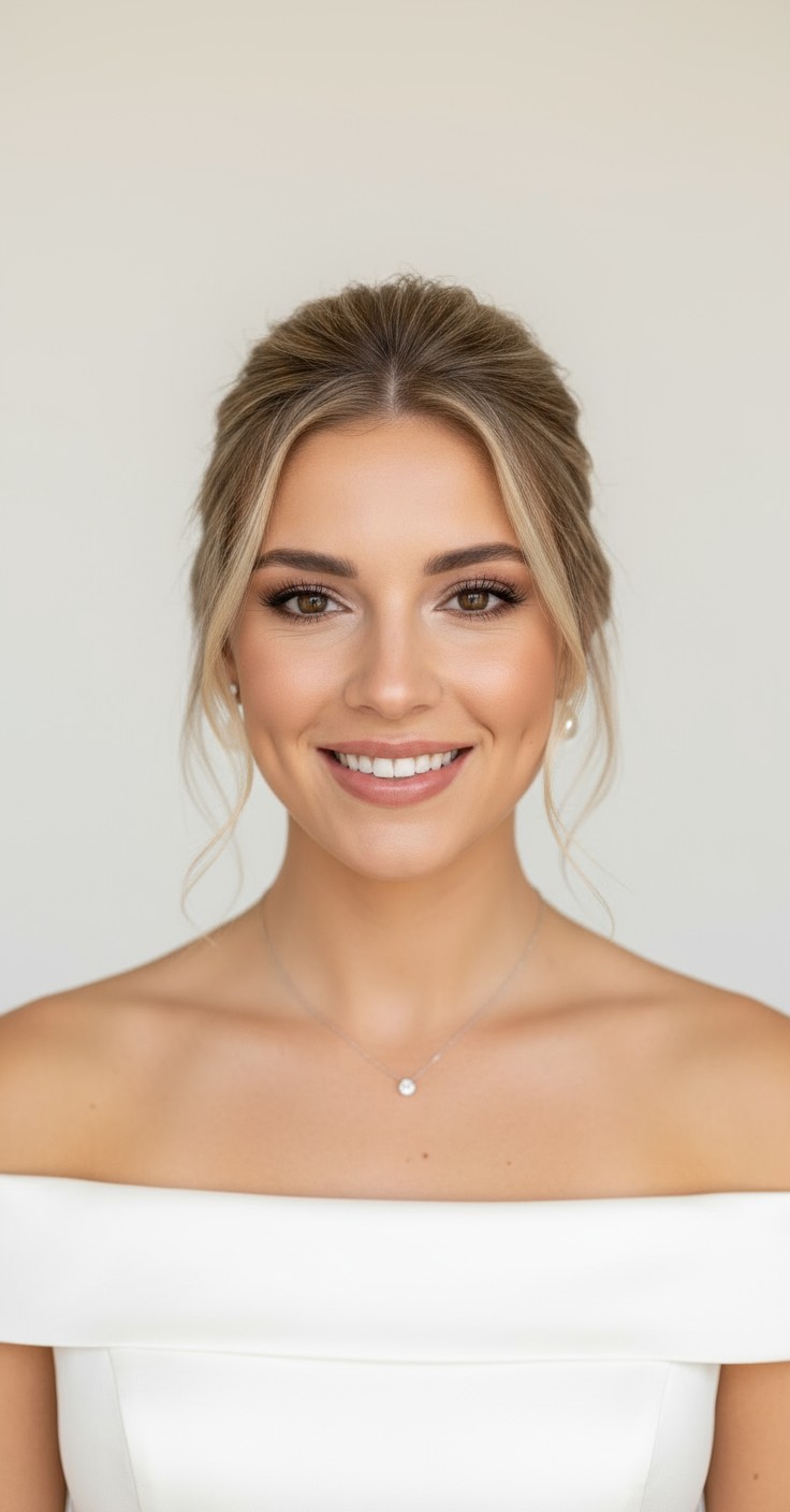 After Messy Updo Bridal Hair